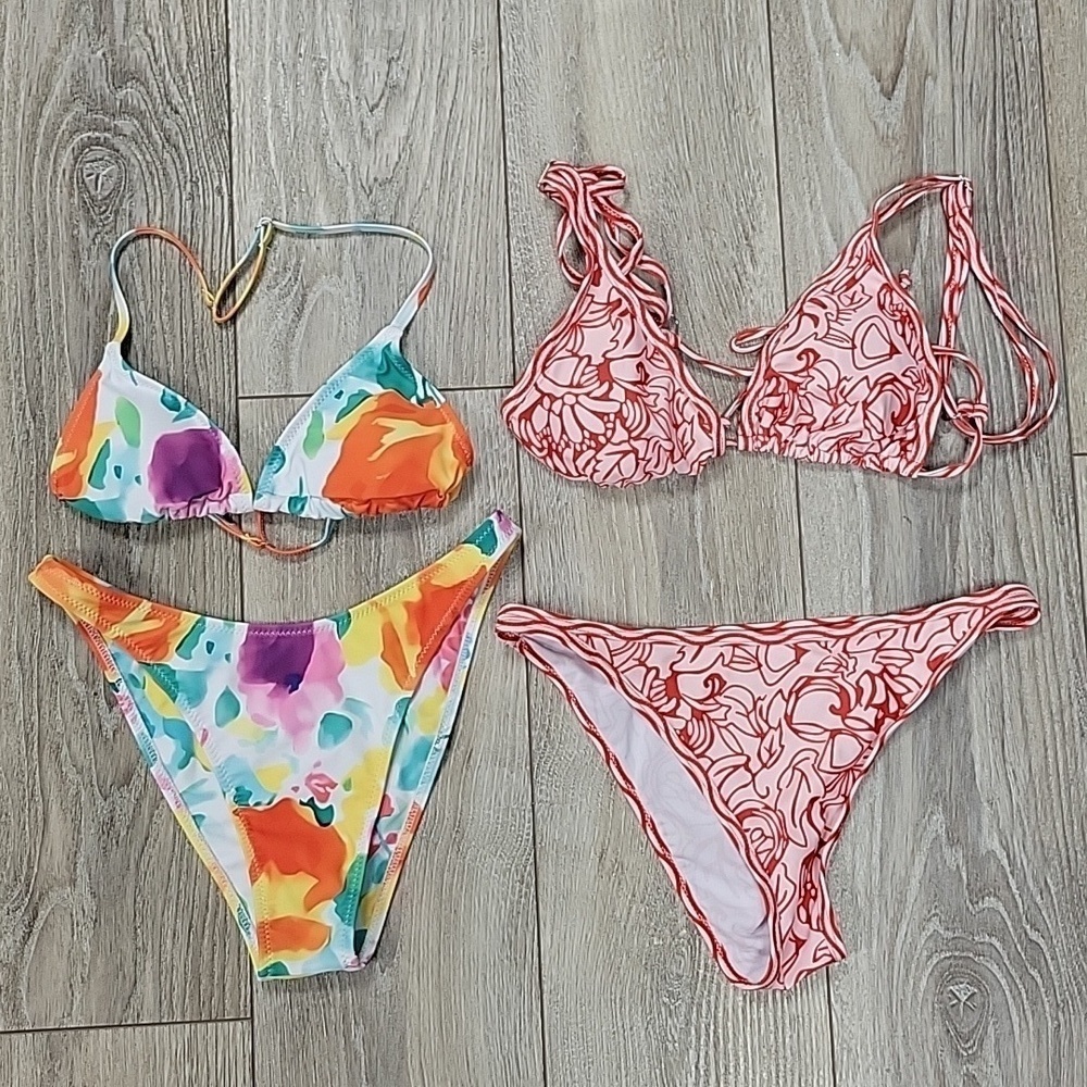2 SIze Small Printed Bikinis New Without Tags